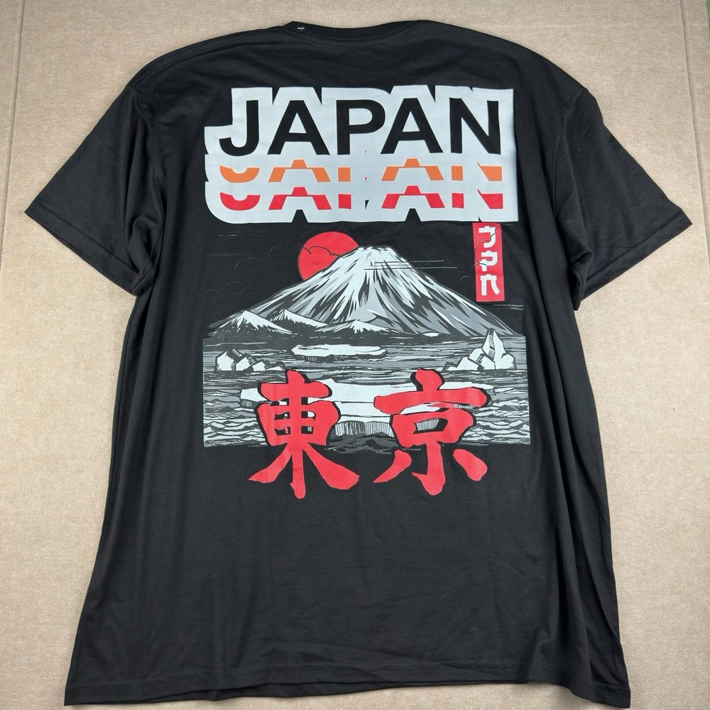 RGSTR Tokyo Japan Mt Fuji Tee 2XL Black Red Sun JDM Kanji Graphic Car Shirt‎
